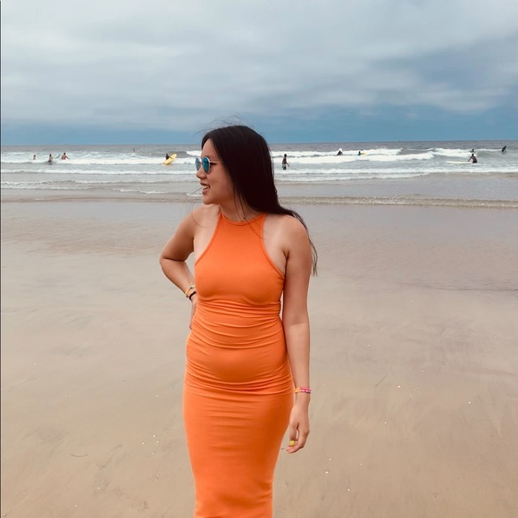 Nasty Gal Orange Halter Maxi Dress - Picture 7 of 10